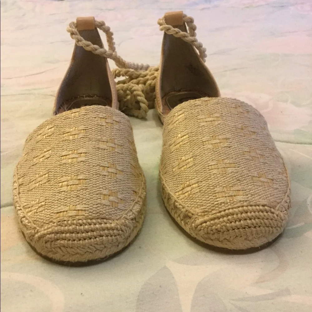 Circus by Sam Edelman Beige Espadrille Lace-Up Flats